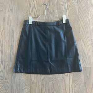 J.Crew Black A-line Faux Leather Mini Skirt